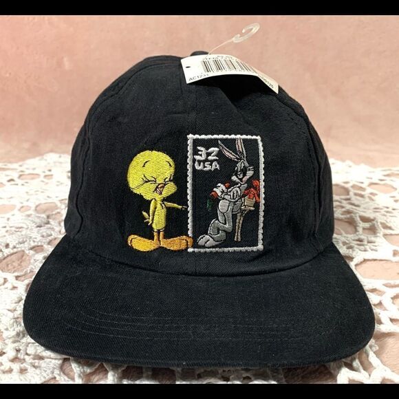 VINTAGE 97 Looney Tunes Bugs Stamp Collection Hat - Picture 1 of 5